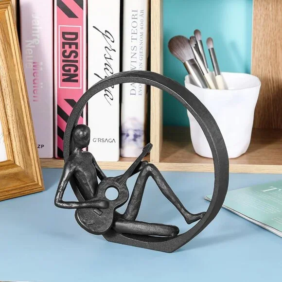 Music Décor Statue Guitar Figurine, Musician Sculpture Home Décor Musicians - Picture 4 of 6